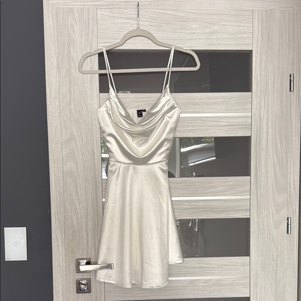 Elegant white Satin Dress